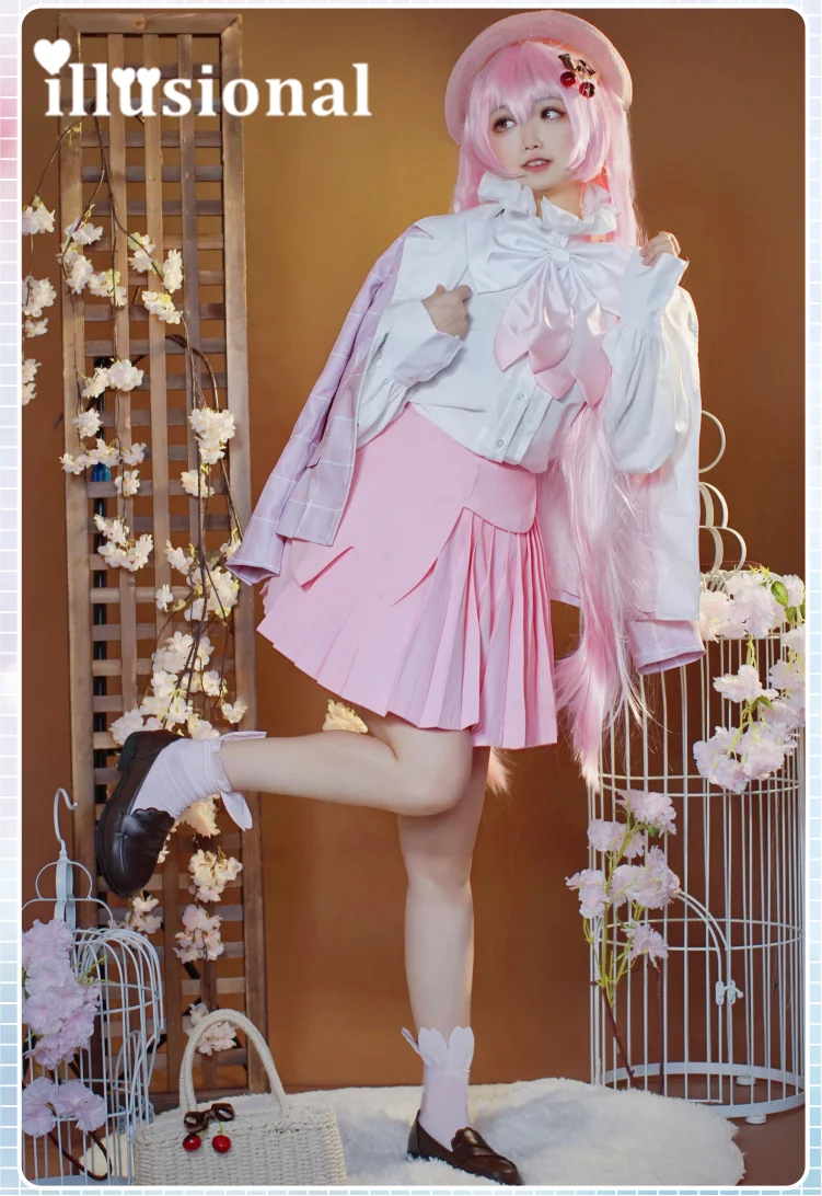 

illusional Sakura mi a ku Cosplay Costume School uniform coat shirt skirt female