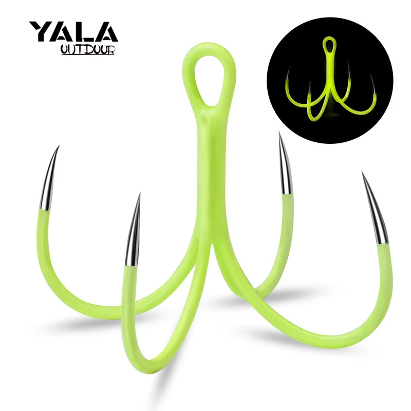 

10 шт./лот, размер 16 #18 #, светящиеся четырехместные рыболовные крючки, светящийся ночной кальмар, осьминог, искусственная приманка, рыболовные приманки, крючки