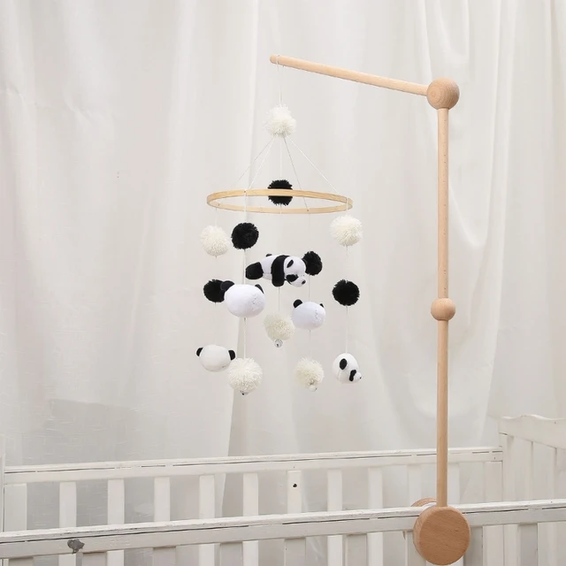 Mobile Bébé Bois, Mobile Bebe Musical, Cloche de Lit Suspendue Arc