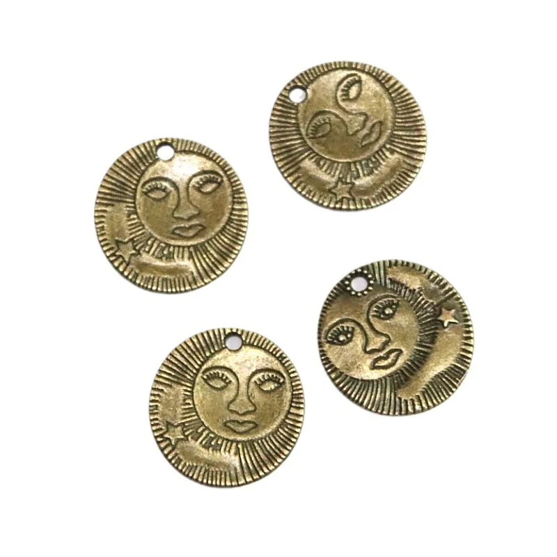 

40PCS 19.8*19MM Antique Bronze Plated Zinc Alloy Sun And Star Charms Pendants Diy Jewelry Findings Accessories