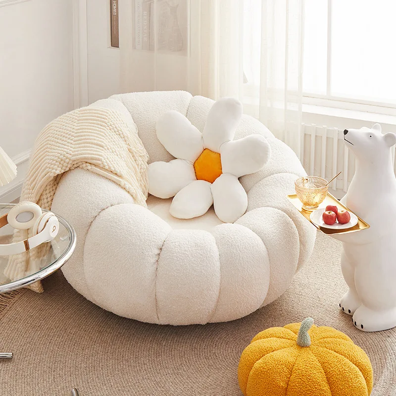 

Pumpkin sofa couch tatami balcony bedroom single person sofa chair small household armchair online celebrity