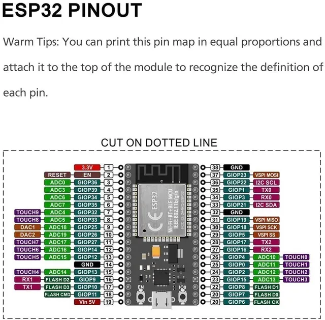 ESP-WROOM-32 Microcontroller Development Board ESP32 Expansion Breakout Board GPIO 1 into 2 for 38PIN Narrow Version - Image 4