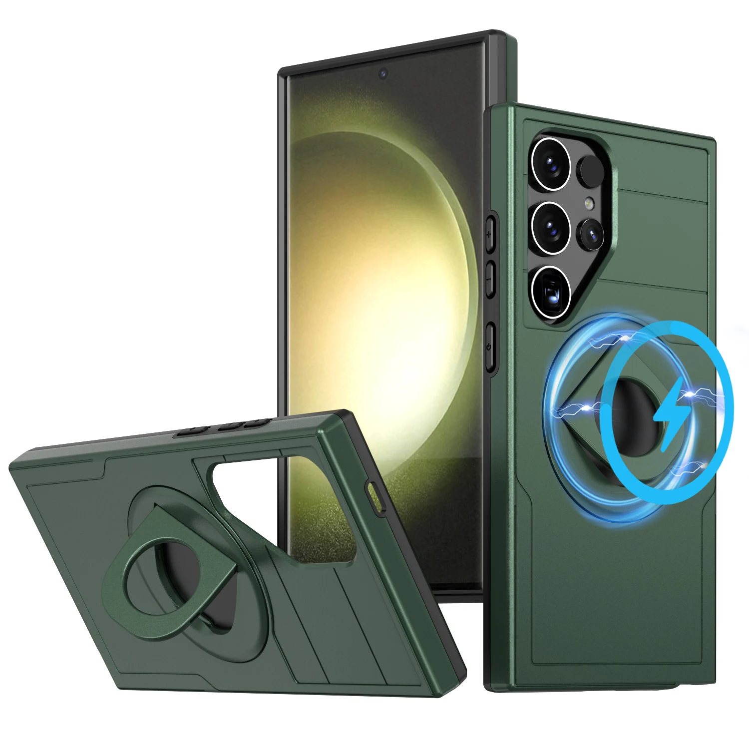 Coque de téléphone à anneau magnétique pour Samsung Galaxy S23 S21 FE S24 S22 Ultra Plus A54 A24 A34 A05 A05S A15 A25 A35 A55_voghion.com