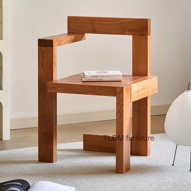 

Ancient Solid Wood Dining Chair Japanese Retro Simple Home Creative Designer Leisure Chair Unique Home Furniture Sedie Stoelen