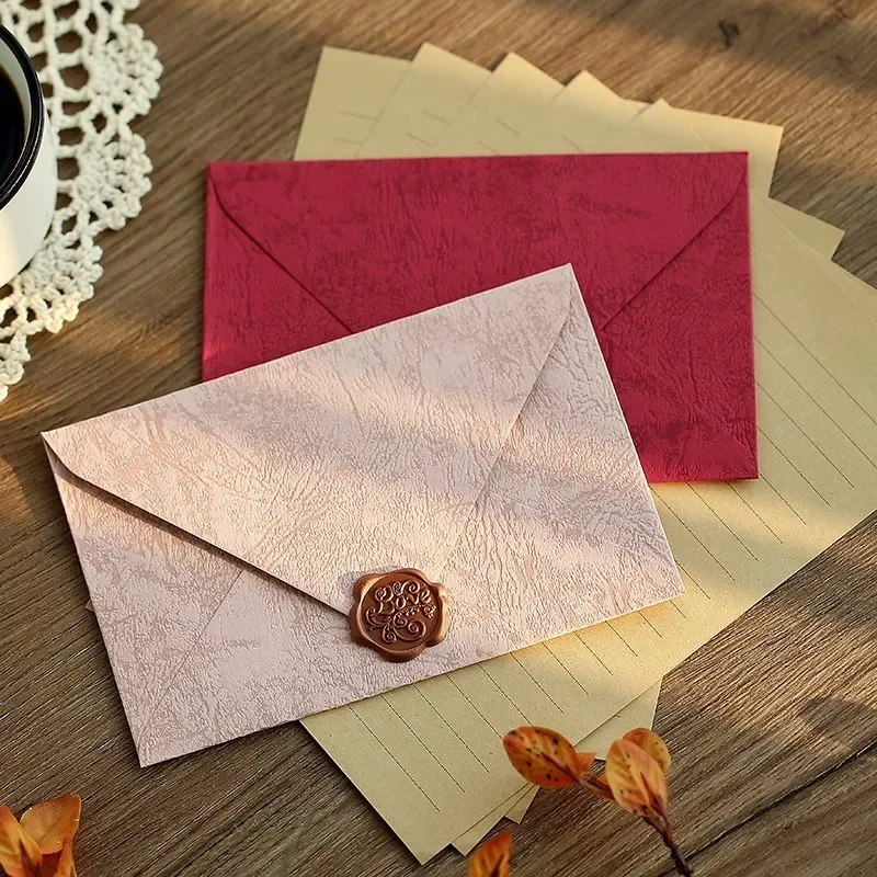 Kraft Paper Envelopes 5pcs for Letter Pads Wedding Party Invitations Cards