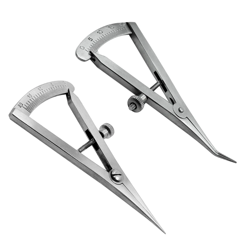 

Dental Castroviejo Caliper 0 to 20 mm Straight/Angled 3.25" Stainless Steel Measuring Tool Lab Clinic Instrument
