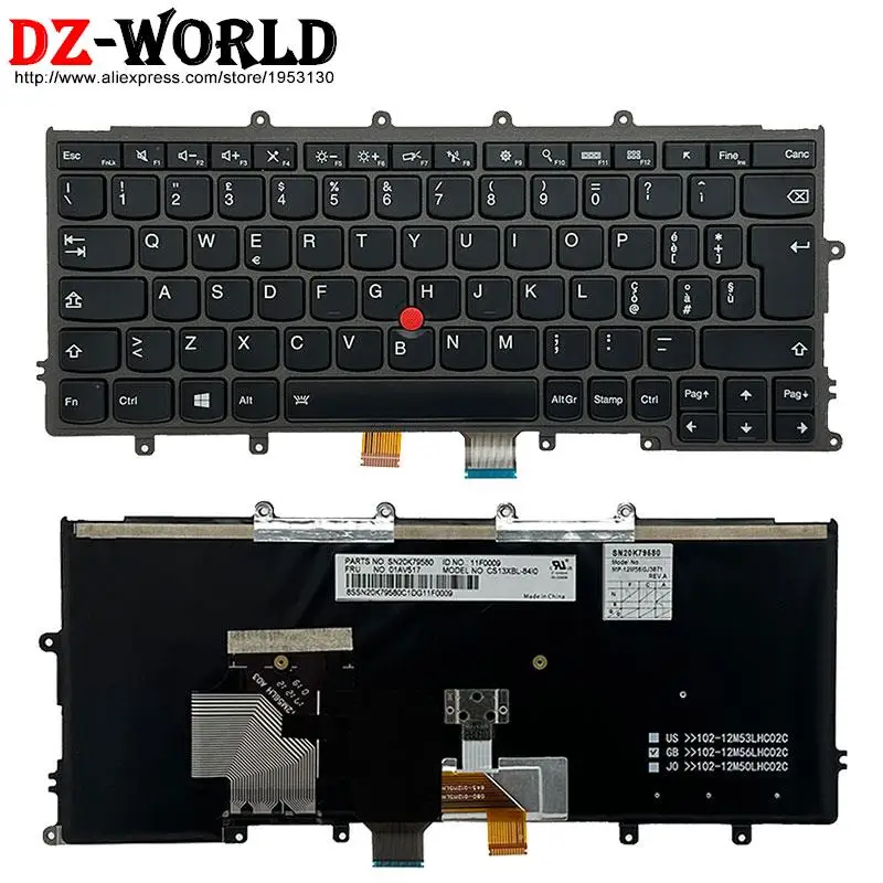 Teclado Retroiluminado para Laptop Lenovo Lenovo Thinkpad X270 A275 X250 X260 X240 s pt po br it pl bg Português Brasileiro Italiano Bulgária - Imagem 4