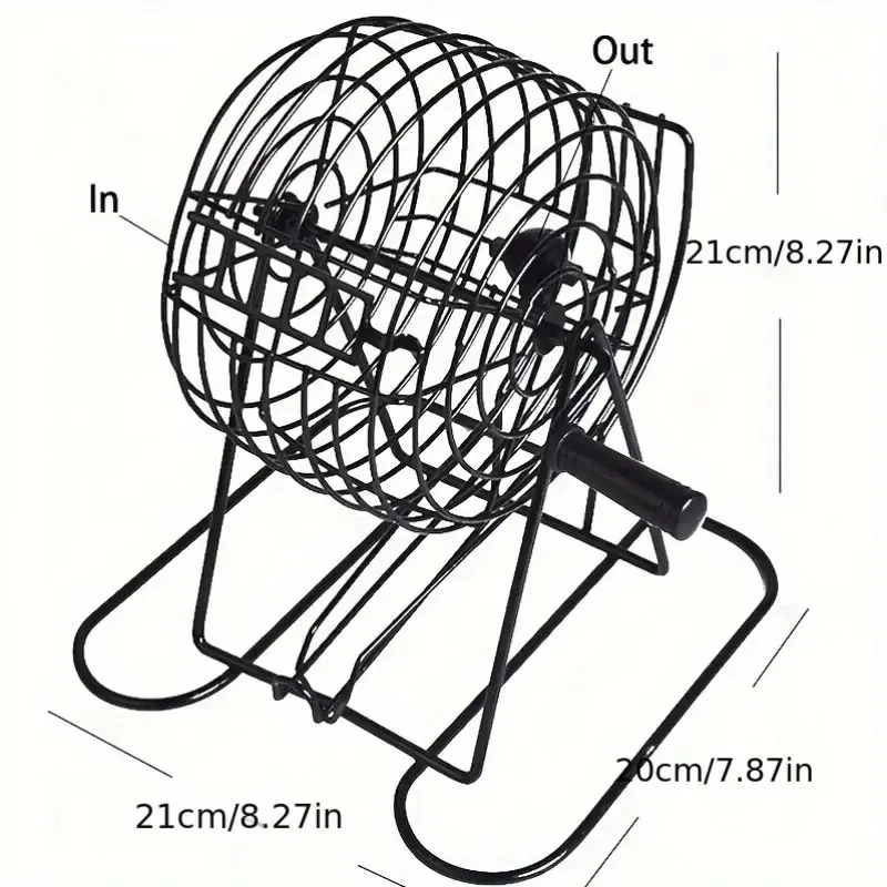 1pc Bingo Lottery Machine Carousel Game Machine Manual Lottery Party Entertainment Bingo Game Cage Set