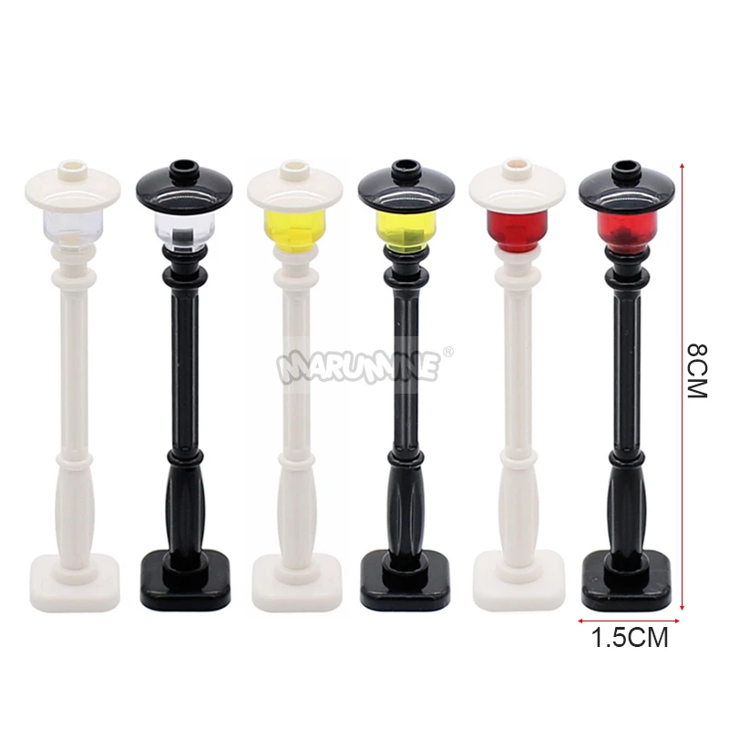 Marumine Traffic Road Sign Light Lamp Block Brick City Street View Accessories Signpost Barrier Speed Limit Indicator Warning - Image 5