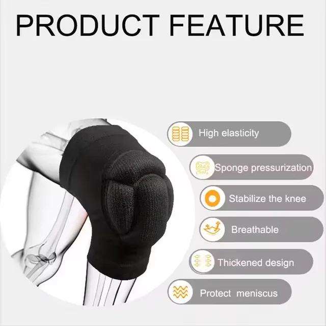 1Pair Thickened Protection Sports Kneepad Gym Support Fitness Gear Gear Basketball Brace Protector Male/Female Non Slip Pads 5