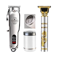 

LCD Hair Clipper Rechargeable Electric Fader Hair Trimmer Stainless Steel Shaving Beard Cutting Professional For Men Machine