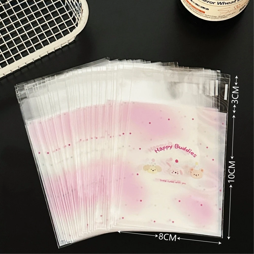 50pcs/Set Ins Style Cute Pet Self-Adhesive Bag Girl Mini Photocard Cover Candy Packaging Bag Small Gift Ornament Packing Bag 6