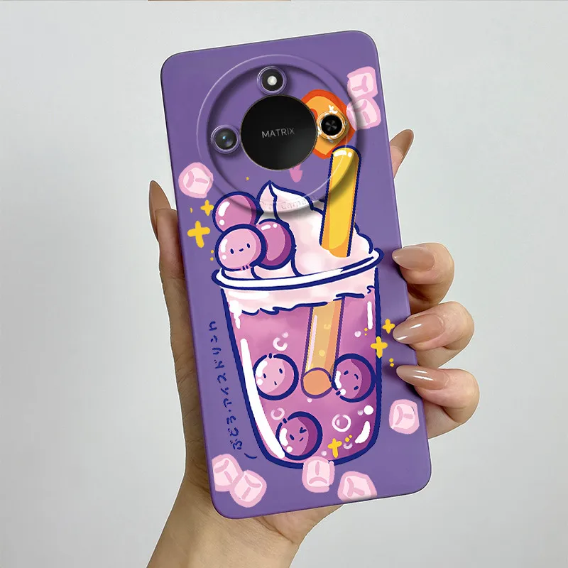Sweet Painted Silicone Phone Case - Fashion Cartoon Design, Protective & Stylish