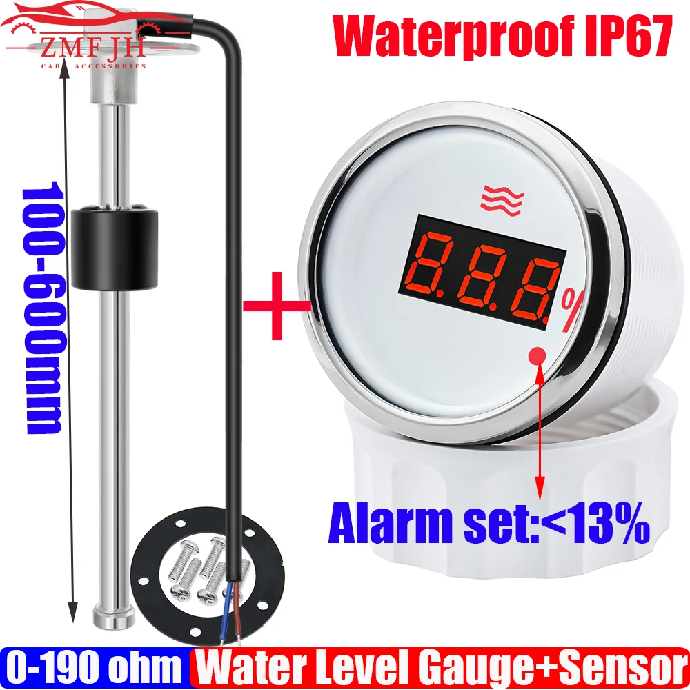 Waterproof-Digital-0-190-OHM-Water-Level-Gauge-with-Alarm-Red-Backlight ...