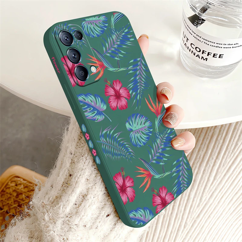 Silicone Flower Leaf Pattern Shockproof Phone Case Cover
