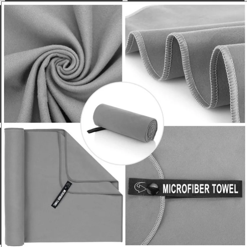 Sports Towel Microfiber Multifunctional Fast Dry Travel Fitness Gym Yoga Swimming Lightweight Sweat Absorbing 2 Pcs Set