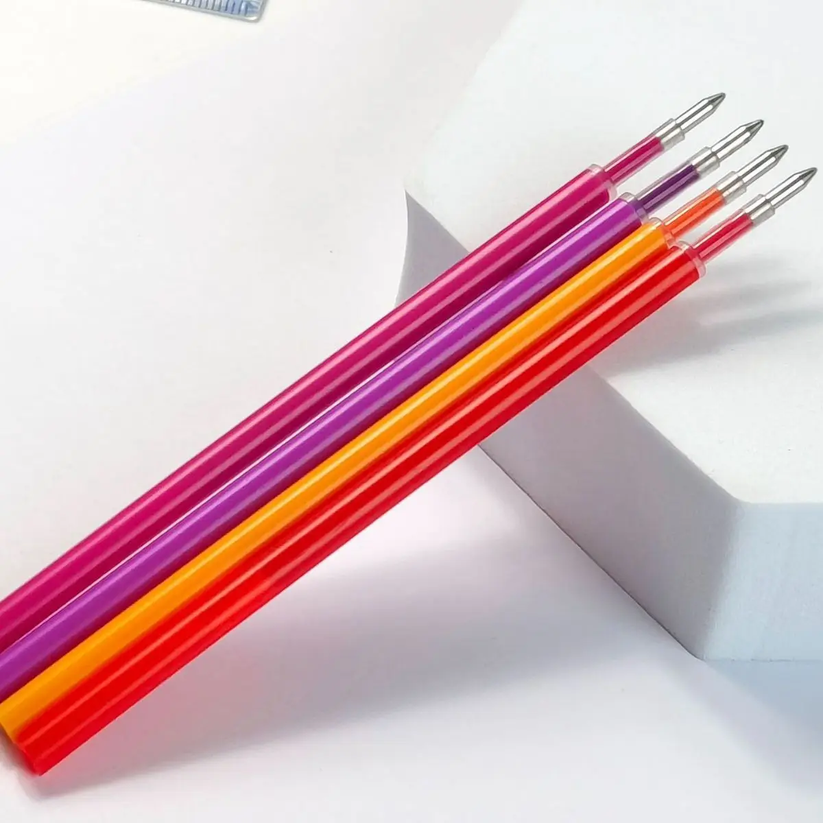 8 개/대 지울 수있는 젤 펜 리필 0.5mm 총알 팁 블루 블랙 레드 잉크 리필 막대 8 색 쓰기 드로잉 그림 빨 수있는 손잡이