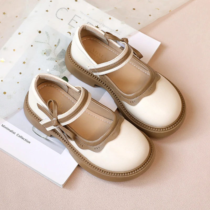 Girl School Shoes Patchwork Princess Shoes for Children Shallow Toddler Ruffled Edge Leather Causal Mary Janes mary jane shoes girls shoes