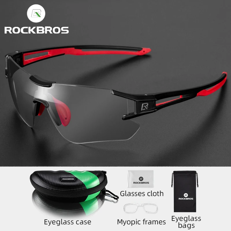 ROCKBROS Photochromic Cycling Bicycle Glasses Outdoor Sports MTB Bike Sunglasses 