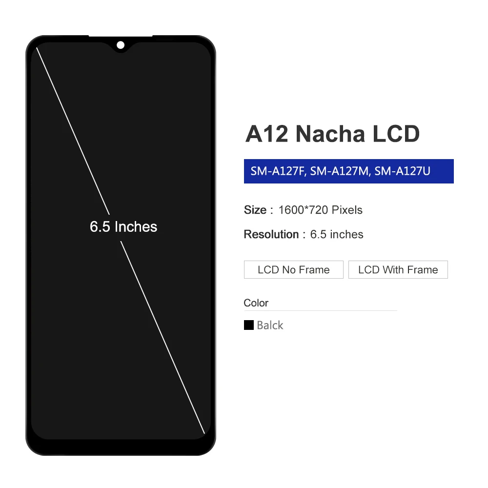  ÷ ġ ũ Ÿ , Ｚ A12  SM-A127F A127 LCD, 6.5 ġ