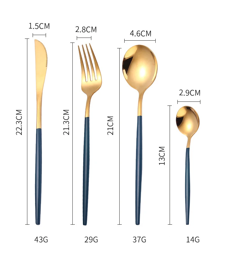 Picnic Cutlery Set Western Style Cutlery Set Camping Cutlery Set Stainless Steel Cutlery Set Cutlery Set 4Pcs Stainless Steel Golden Cutlery Set Black Luxury Dinnerware s Tablewareware Kitchen Fork Spoons Knives