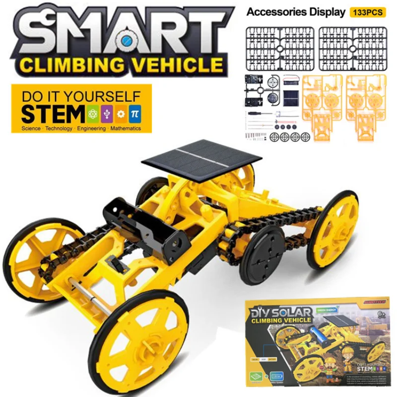 

STEM DIY Solar Climbing Assembled Car Kids Toys Powered Learning Tool Education Toddler Science Technology Engineering Kit Boys