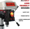 10-Inch Drill Press 6.0 Amp 3/4 HP Bench Drill Press 5-Speed Benchtop Drilling Machine with LED Work Light 3