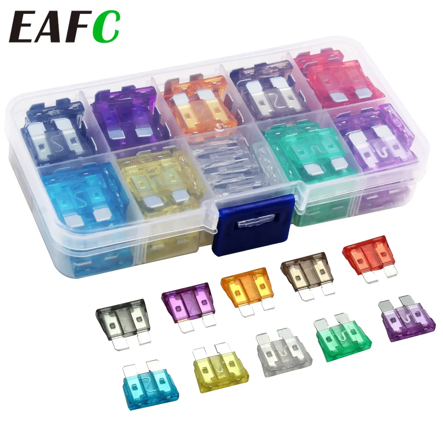 100PCS 50PCS Car Fuses 2A 3A 5A 7.5A 10A 15A 20A 25A 30A 35A 40A Amp with Box Clip Assortment Auto Blade Type Fuse Set Truck