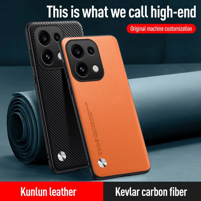 Premium PU Leather Shockproof Phone Case with Matte Silicone Soft Frame and Lens Protection