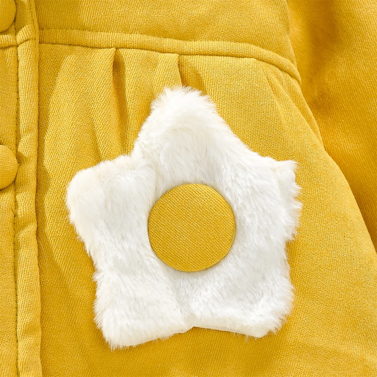 Baby Cotton Coat Winter Baby Girl Flower Decoration Filled Cotton Rabbit Ears Hooded Jacket Warm Clothes Coat