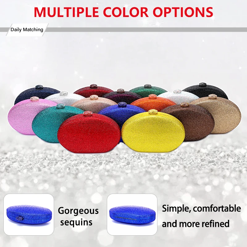 Women Clutch Bag with Diamond Crystal Shining Dinner Party Bag for Wedding Christmas Valentine's Day Wedding Gift Free Shipping