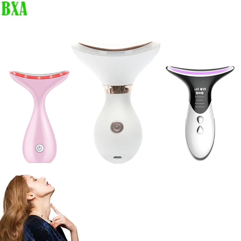 

3 in 1 Facial Lifting Massager EMS Microcurrent Face Neck Beauty LED Photon Therapy Skin Tighten Reduce Double Chin Anti Wrinkle