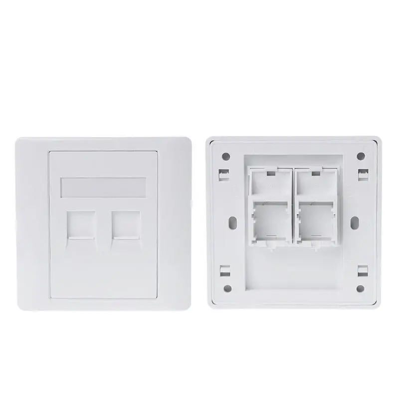 

Настенная панель Ethernet, 2 порта Cat6, настенная розетка RJ45 Keystone Inline