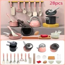 Deluxe Kids Kitchen Playset: 28 - Piece Culinary Adventure Kit (Pink - 28pcs)