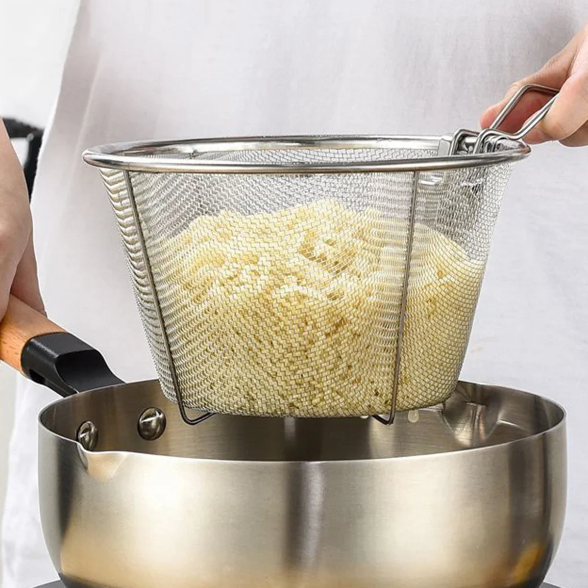 Oil Separating Stainless Steel Pan for Small Frying
