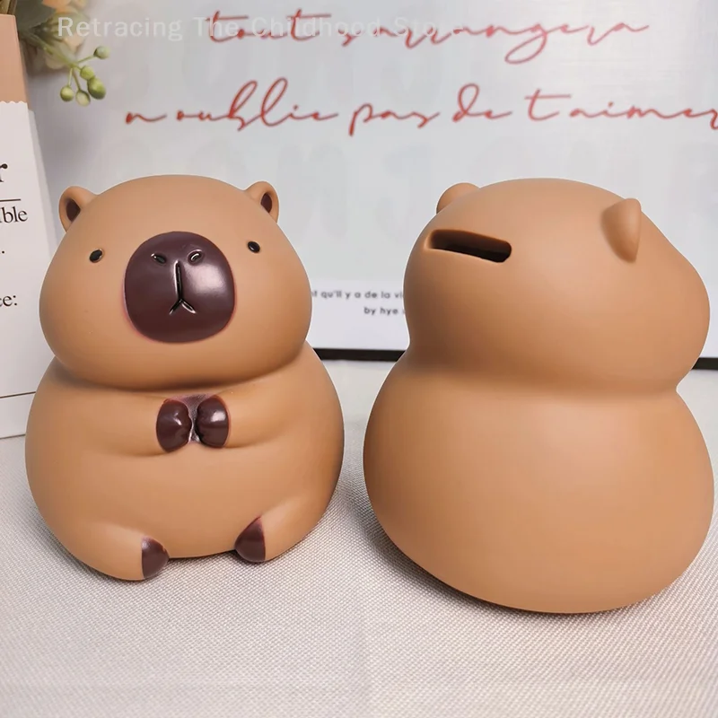 Cute Cartoon Vinyl Capybara Piggy Bank Decoration For Bedroom Animal Shaped Household Kid Money Banks Kids Capybara Coin Can