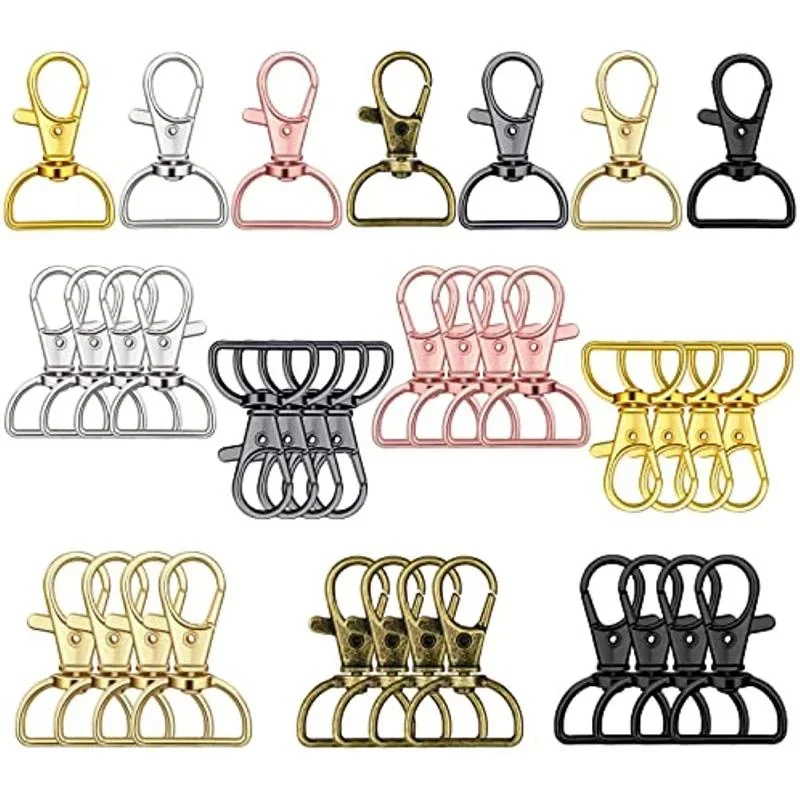 Metal Lobster Claw Clasps 10pcs Swivel Clasp Lanyard Snap Hooks Keychain Clip Hook Metal Lobster Claw Clasps for Lanyard Key Rings Crafting Purse