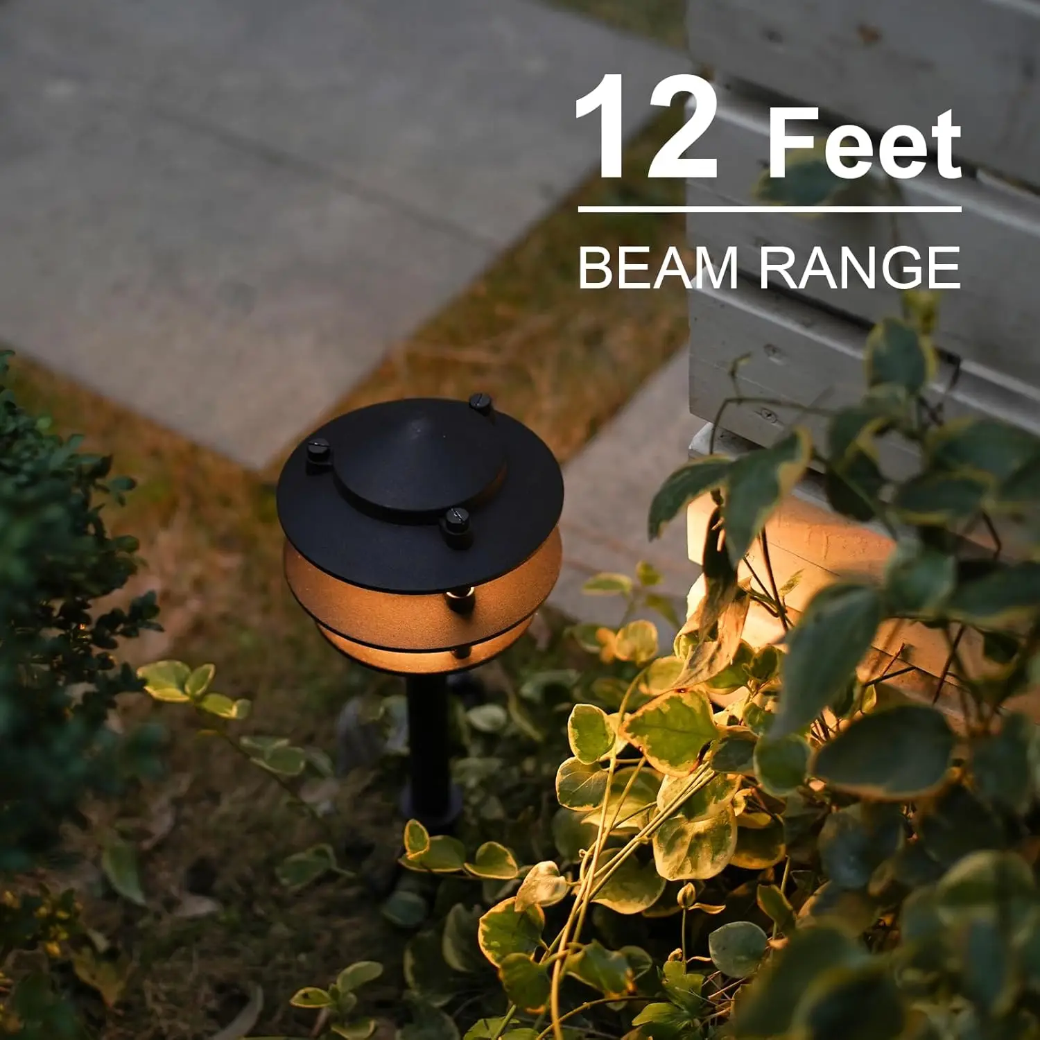 Lighting 4PK Pathway Lights Low Voltage 2.2 Watt LED 12V AC Landscape Lights 30 Lumen Warm White with Cable Connectors Metal Sta 5