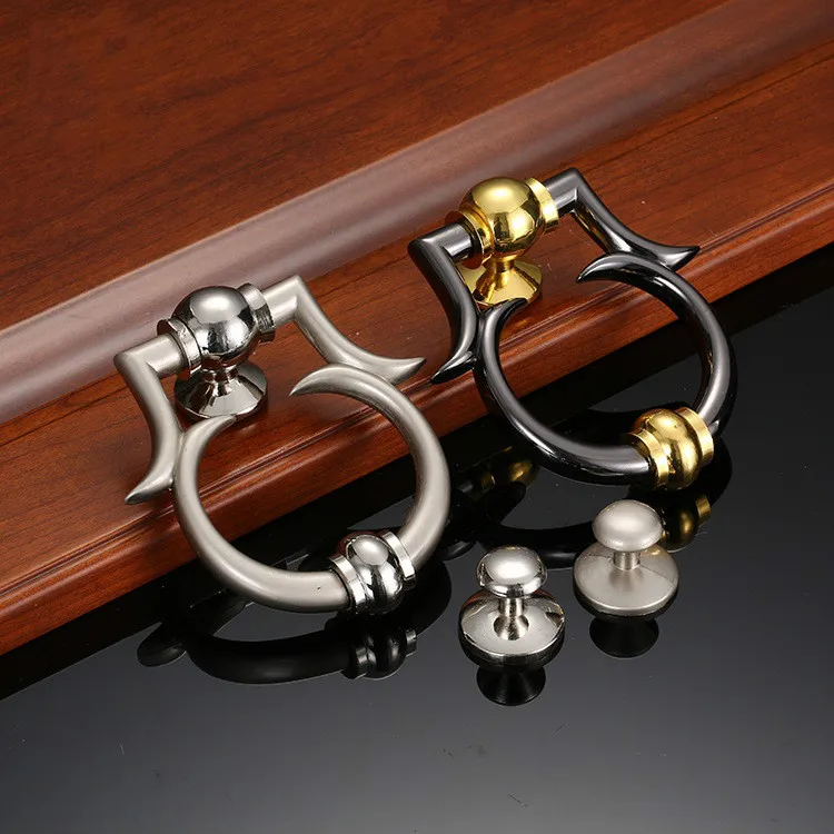 European Simple Knocker Zinc Alloy Knock Ring Door Furniture Handle Hardware Gun Black-Gold/Silver/Black door knocker