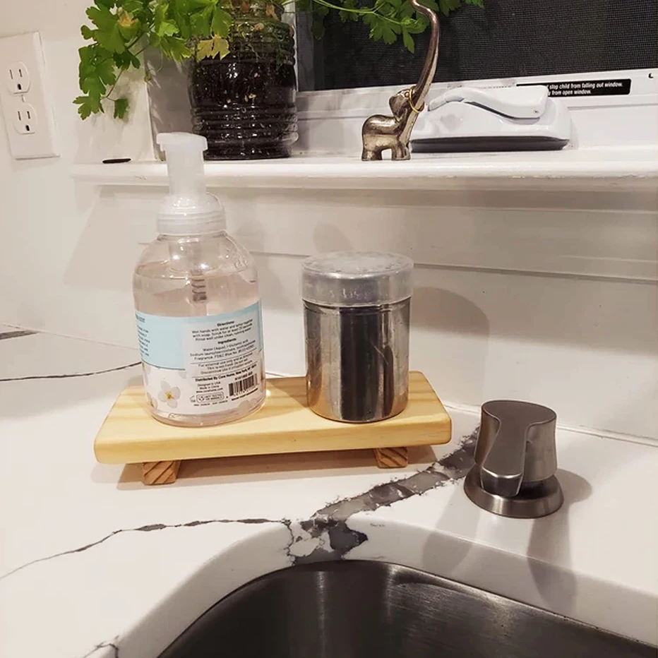 Farmhouse Chunky Riser Tray and Dish Soap and Hand Soap Dispensers