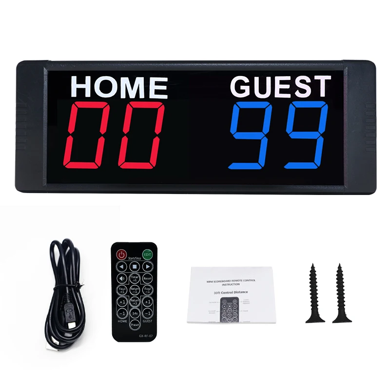 GANXIN Magnetic Battery/Plug-in Electronic Scoreboard with Remote, Portable Mini Basketball Scoreboard Digital
