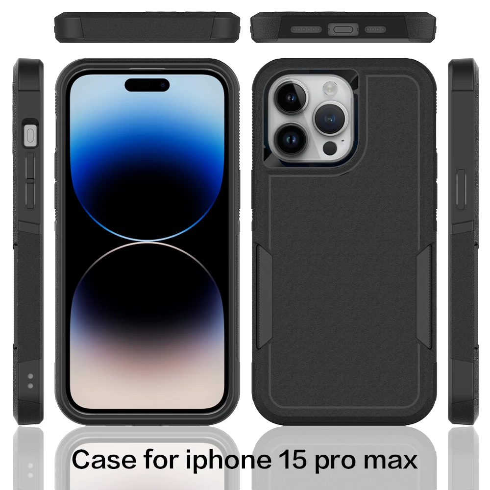 Durable Armor Shockproof TPU Bumper Phone Case with Hard Plastic Back Cover