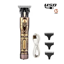 Vintage Cordless Hair Trimmer Professional T-Blade Electric Hair Clipper USB Rechargeable Hair Cutting Machine Beard razor tanie i dobre opinie MDNG CN (pochodzenie) 40*150mm Metal 9370 Global Universal(100-240V) 2 5-3h 1200mAh 6500 RPM 1 3 6mm