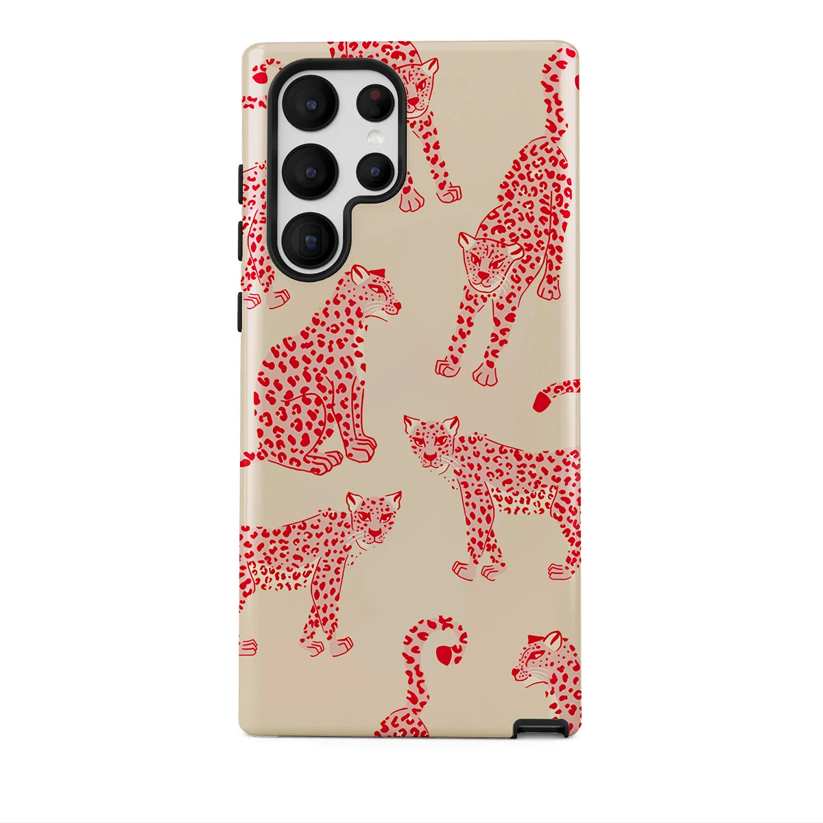 Pink Cheetah Pattern Shockproof Hard Acrylic Phone Case
