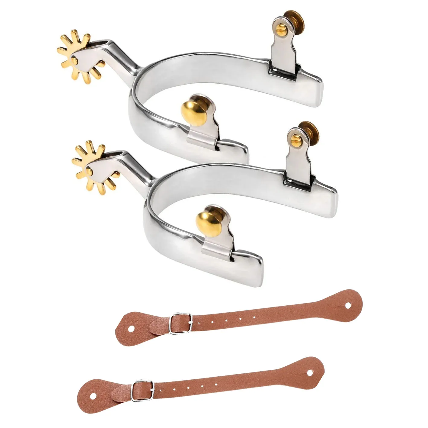 Hight Quality Horse Spurs Stainless Steel with Copper Rowel Anti-rust Horse Racing Equipment Horse Riding Spurs 2
