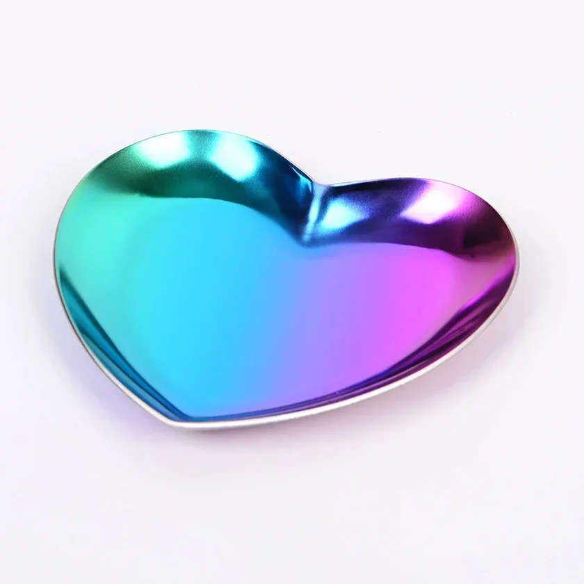 Heart Shape Golden Storage Tray Home Decoration Accessories Metal Jewelry Display Plate Iron Fruit Plate For Kitchen Orgainzer 6