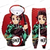 Anime Demon Slayer Hoodies 3D Printing Cosplay pants+Hoodie 2PCS Set Tracksuit Men Women Oversize Streetwear Hoodie Pants Sets 3
