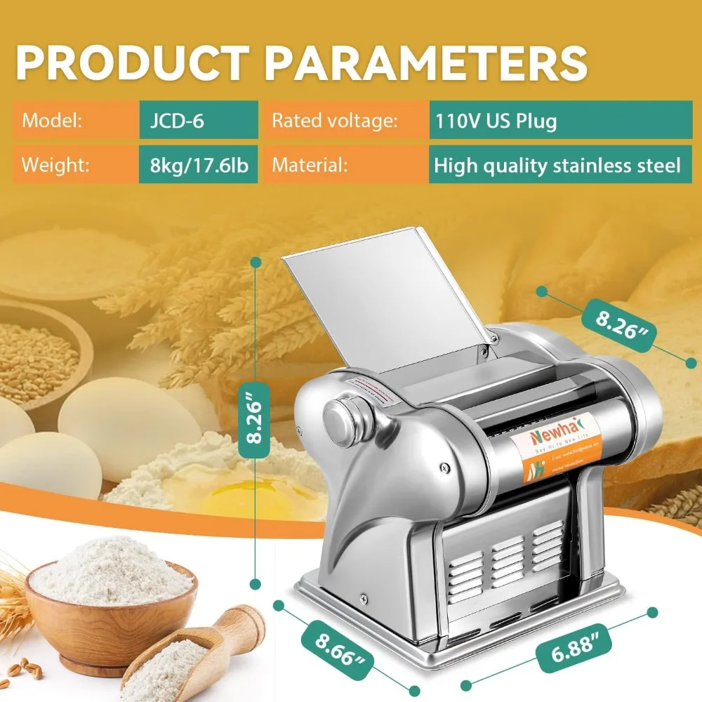 Electric Family Pasta Maker Machine Noodle Maker Pasta Dough Spaghetti Roller Pressing Machine Stainless Steel 135W for Home Use 5