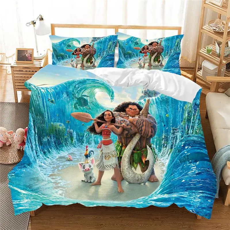 

Disney Moana Bedding Set Duvet Cover Polyester Single Twin King Size Bedroom Decoration Cartoon Boy Girls Children Bed Gifts