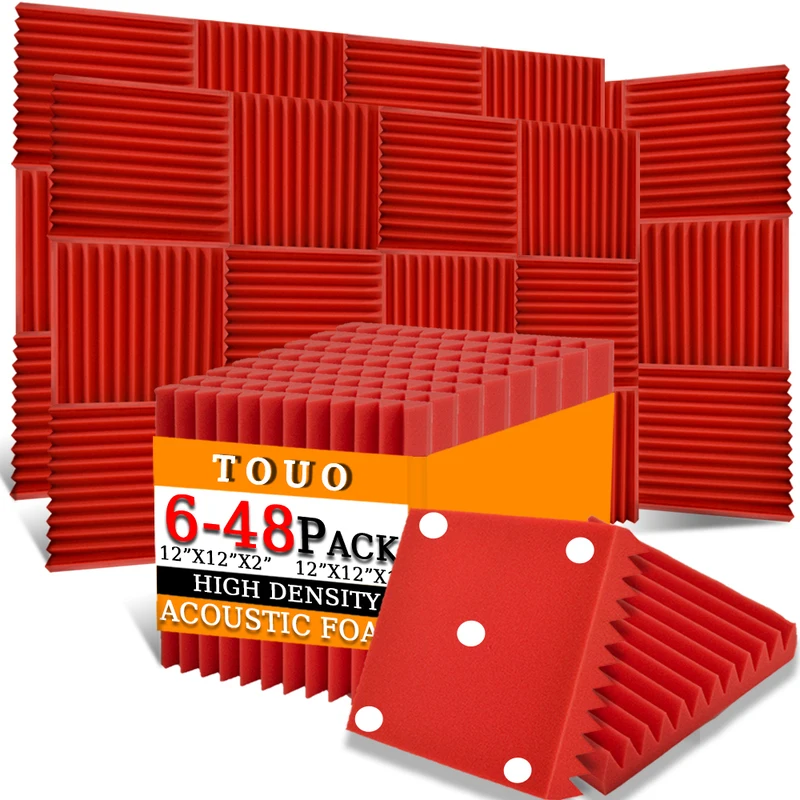 TOUO פום סופג קול 6-48 יחידות פאנלים אקוסטיים קיר סאונדפרוף סטודיו טיפול אקוסטי חומר סופג קול